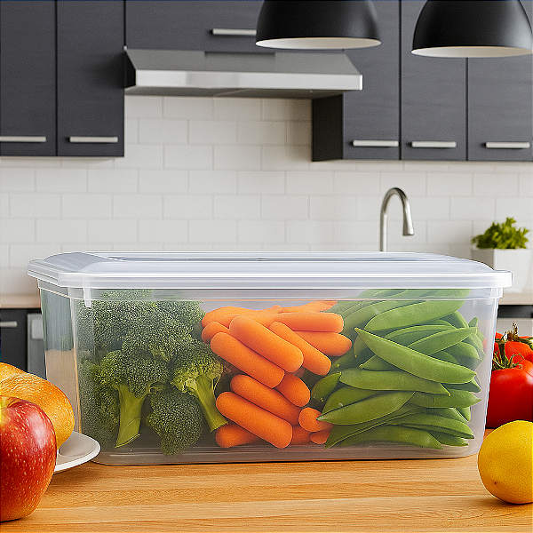 Pote Grande Com Tampa Plastico Transparente 3Lts - 4Lts - 5,5Lts - 7,5 Lts ou 12Lts Vasilha Plastico Container