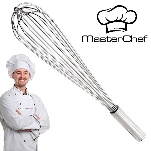 Fue Master Chef Profissional FORTE GIGANTE Batedor de Claras Ovo Massa Grande Aço Inox - Bate Ovo Bolo