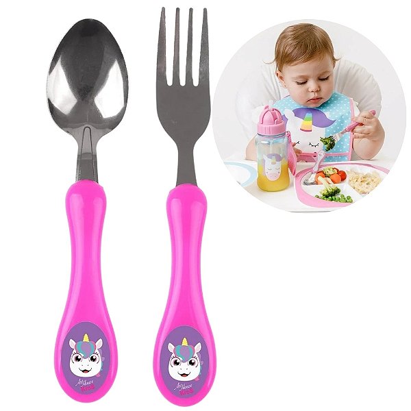 Kit Talheres Inox Personagem Infantil Colher Garfo - Diversos Modelos Talher