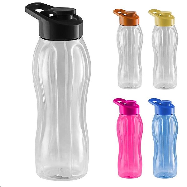 Squeeze Garrafa com Tampa 1 Litro Cores Diversas Livre de bpa Plasduran - PANAMI