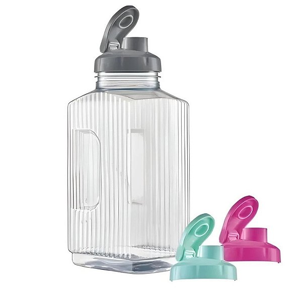 Garrafa de Agua 1,7 lts com Tampa - Jarra Pratica 1.700ml - Para Geladeira com Tampa