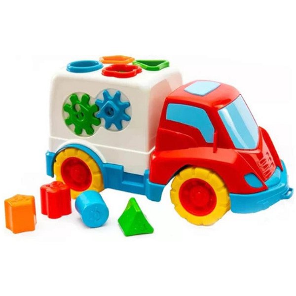 Brinquedo Carrinho Didático Bebe Peças De Encaixar - Samba Toys - Caminhão Carro Bebe Carrinho