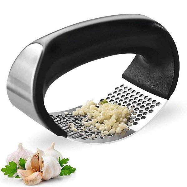 Espremedor Amassador de Alho em Aço Inox e ABS Curvo Espremedor Esmagador - PANAMI