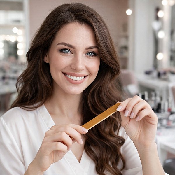 Kit Manicure 12 Peças - Com 6 Lixas De Unha E 6 Palitos De Madeira