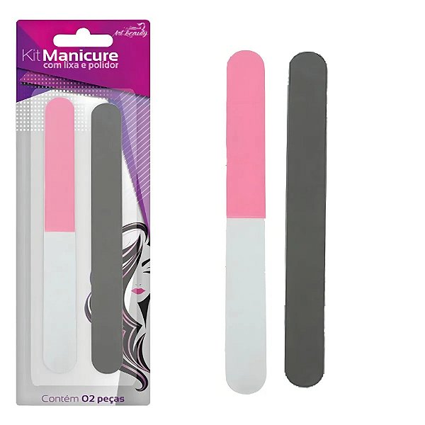 Kit Manicure Com Lixa de Unha Abrasiva e Lixa Polidora Lixa De Unha Abrasiva E Lixa Polidora