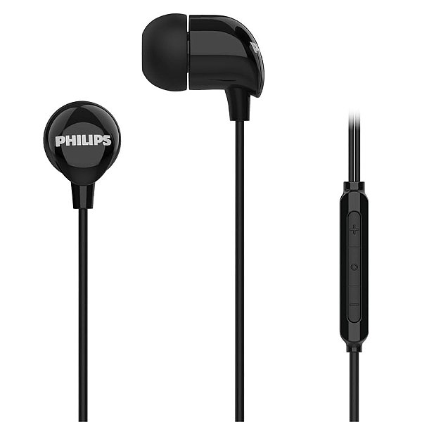 PHILIPS, Fone de Ouvido com Microfone, TAE2146BK/00, Com fio USB-C de 1,2 metros, Intra-auricular, Preto - PANAMI