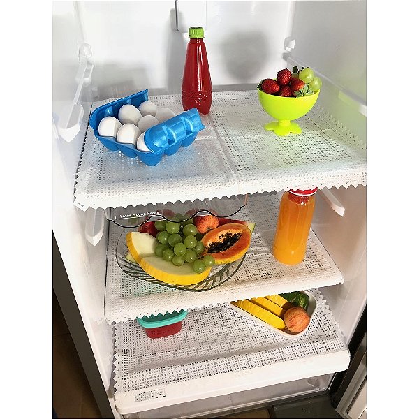 Kit 02 Toalhas de Geladeira Rendada Branco em PVC - 52cm x 35cm Branco