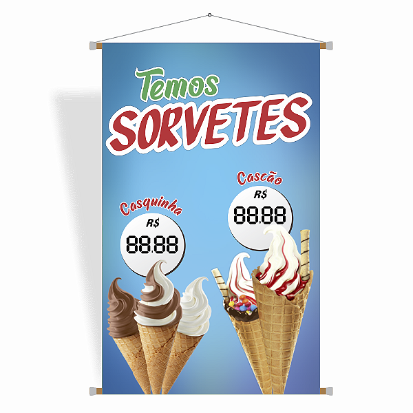 Banner com Arte Pronta Modelo Sorveteria