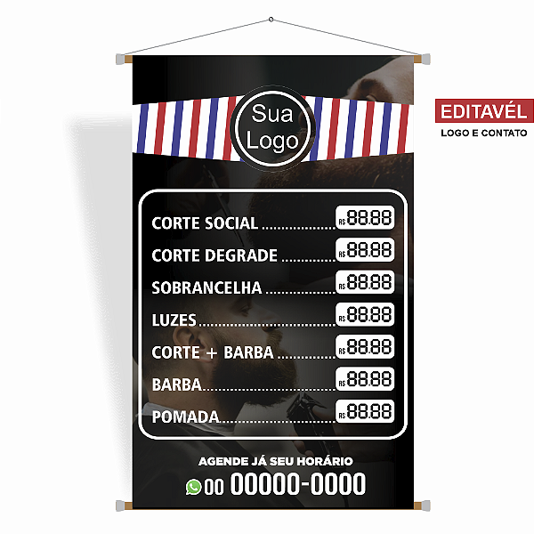 Banner com arte pronta para Barbearia - Editável