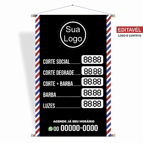 Banner com arte pronta para Barbearia - Editável