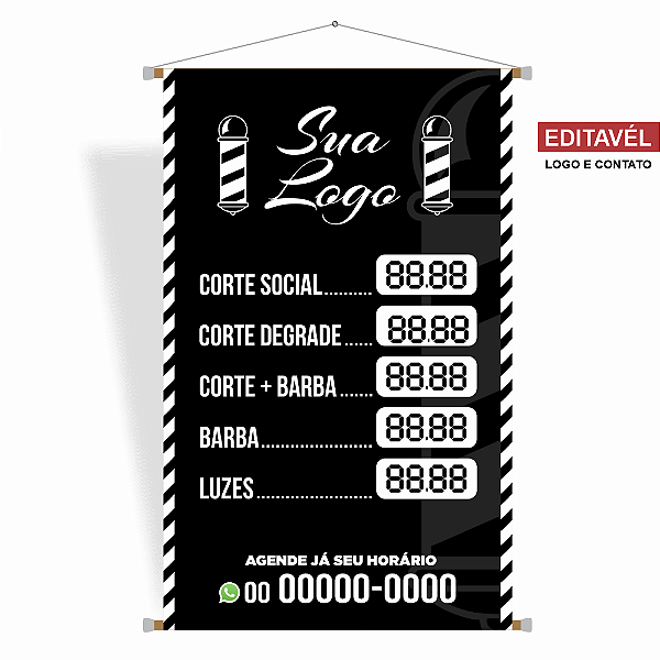 Banner com arte pronta para Barbearia - Editável