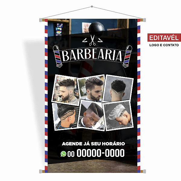 Banner portifólio vintage para Barbearia - Editável