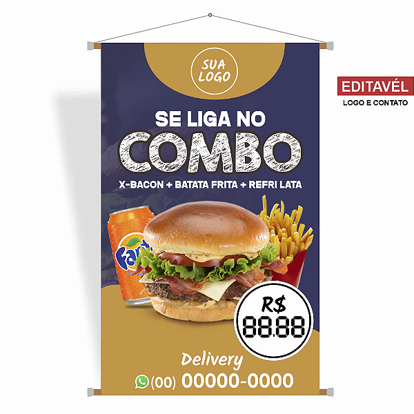 Banner para Lanchonete (Combo) - Editável