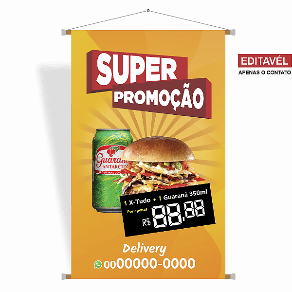 Banner para Lanchonete (Super Promo) - Editável