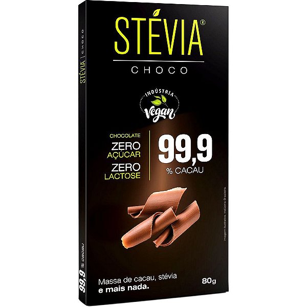 CHOCOLATE STEVIA 99% CACAU - 80G - GENEVY