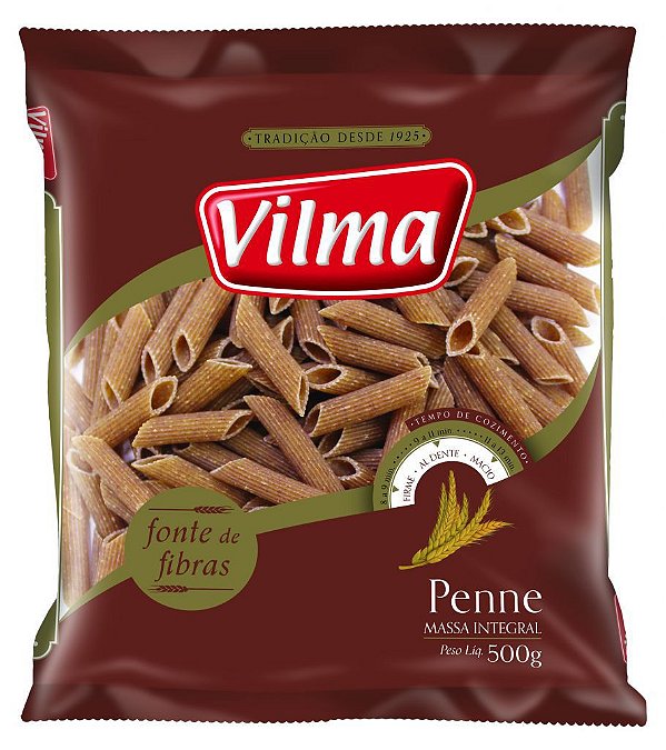 MACARRÃO PENNE INTEGRAL  - 500G - VILMA