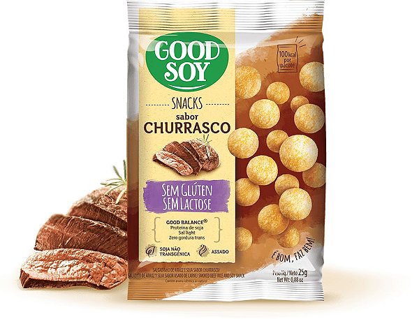 SNACK DE SOJA - 25GR - CHURRASCO - GOOD SOY