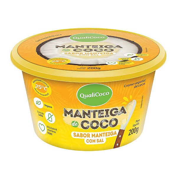 MANTEIGA DE COCO C/ SAL SABOR MANTEIGA - 200G - QUALICOCO