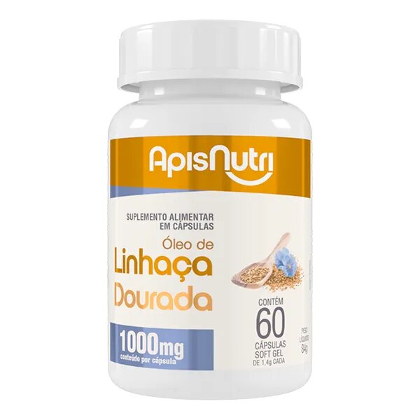 OLEO DE LINHAÇA DOURADA - 60CPS - 1000MG - APISNUTRI