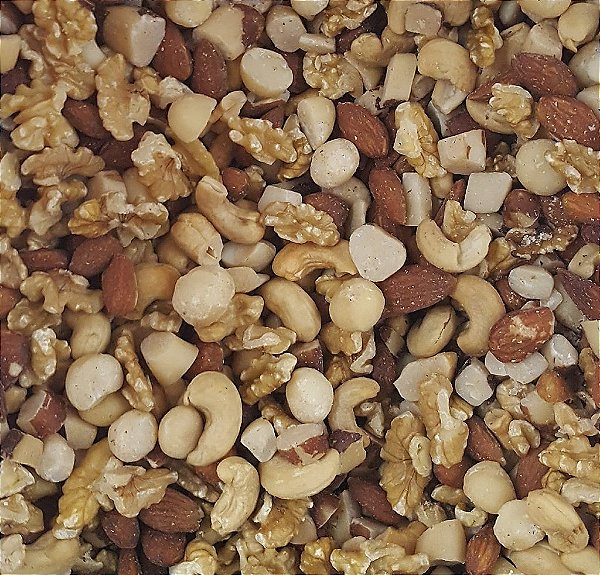 MIX DE CASTANHAS C/ CASTANHA DO PARÁ-CASTANHA DE CAJÚ-AMÊNDOA-NOZES-MACADÂMIA 100G