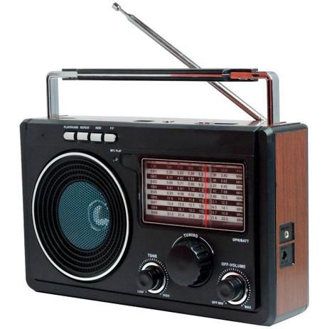 Radio Retro Portátil Recarregável AM/FM/SW/USB/SD/Bluetooth
