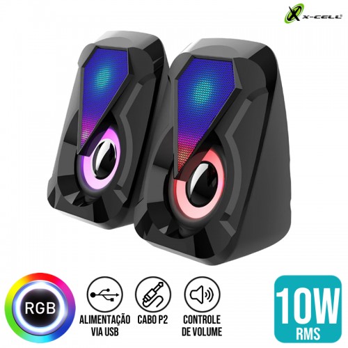 Caixa de Som  Multimidia 10W RMS X-Cell XC-CM-19