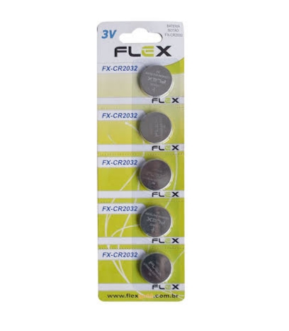 Bateria Flex botao 2032-3V C/5 Unidades