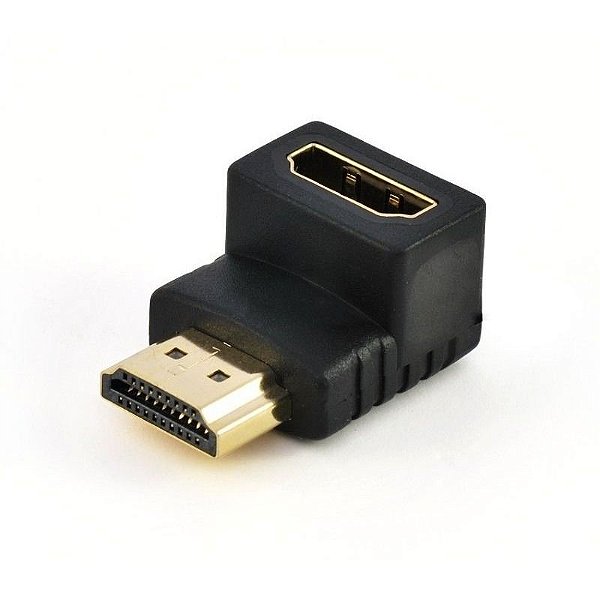 Conector Adaptador Hdmi 90 Graus Macho + Hdmi Femea