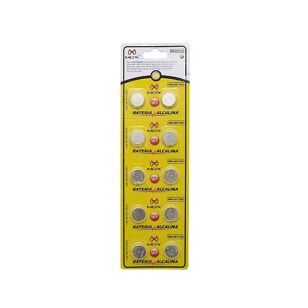 Bateria Mox Alcalina 1.5V MO-LR1130 Cartela C/10