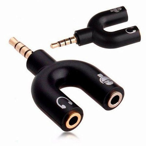 Adaptador 1 P2 Macho + 2 P2 Fêmea