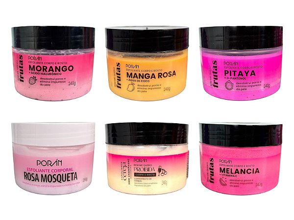 Esfoliante Porán Rosto E Corpo Linha Fruta