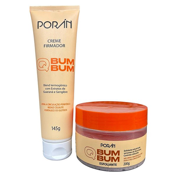 Kit Q Bumbum Poran Lisinho Esfoliante + Creme Termogênico Firmador