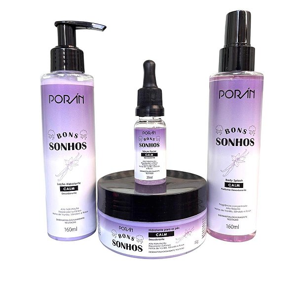 Linha Poran Bons Sonhos Loção Hidratante Serum Hidratante Para Os Pés Body Splash Locao Corporal Poran