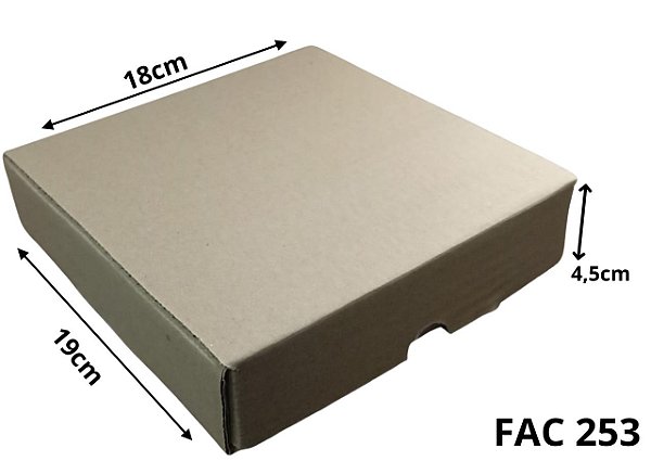 Caixa Papelao Corte Vinco 19x18x4,5 (FAC 253) c/10 Unidades