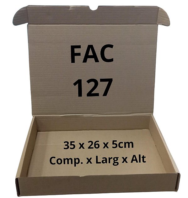 Caixa Papelao Corte Vinco 35x26x05 (FAC 127)