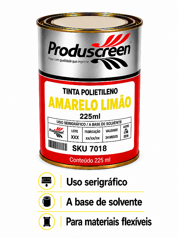 Tinta Polietileno (PE) - Amarelo Limão - 225ml