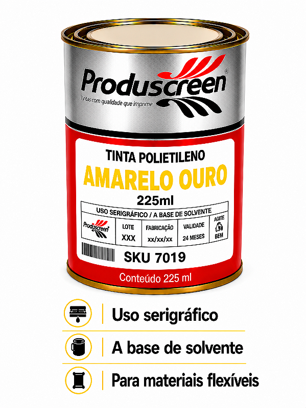 Tinta Polietileno (PE) - Amarelo Ouro - 225ml