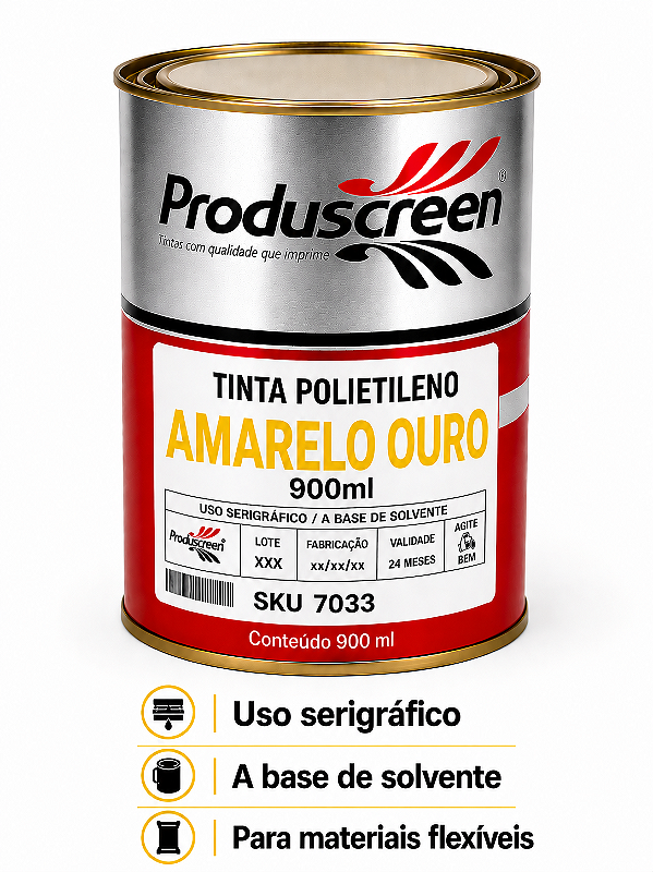 Tinta Polietileno (PE) - Amarelo Ouro - 900ml