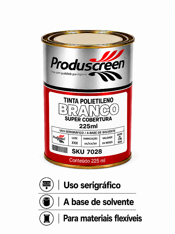 Tinta Polietileno (PE) - Branco Super Cobertura - 225ml