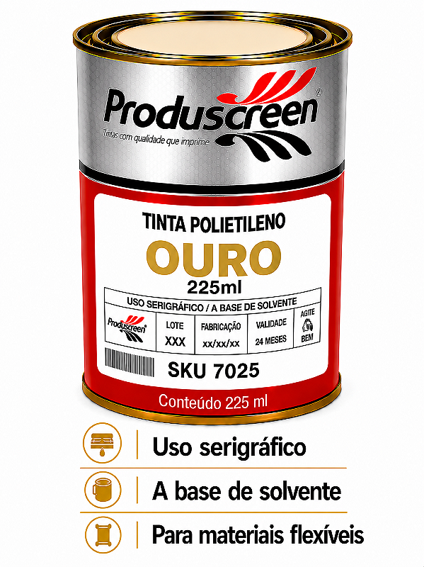 Tinta Polietileno (PE) - Ouro - 225ml