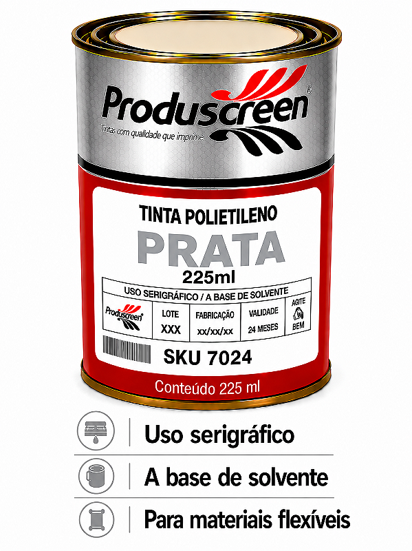 Tinta Polietileno (PE) - Prata - 225ml