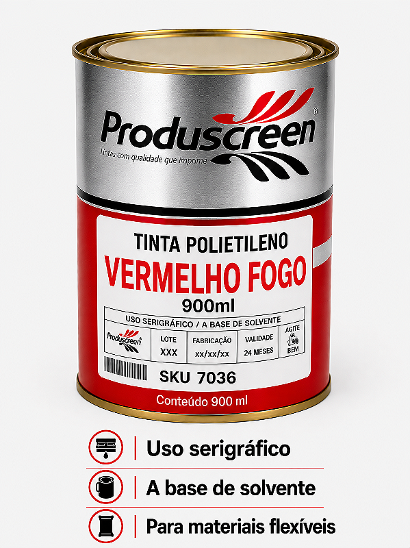 Tinta Polietileno (PE) - Vermelho Fogo - 900ml