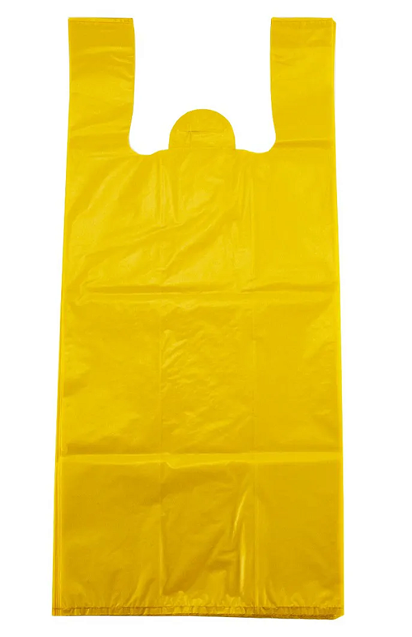 Sacola Plastica Camiseta AD 60x80 0,08 Amarelo c/250 Unidades
