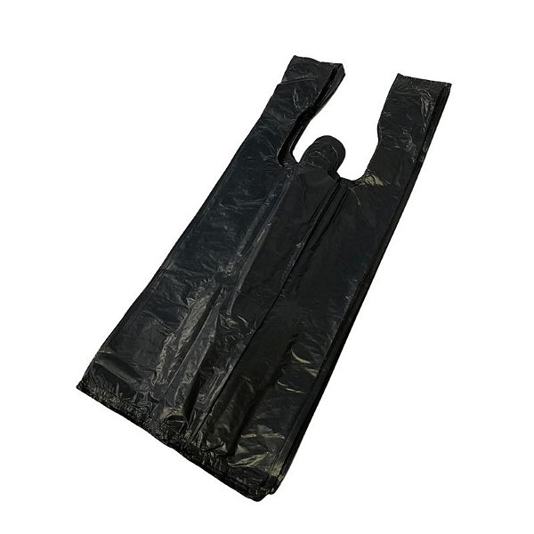 Sacola Plastica Camiseta AD 60x80 0,08 Preto c/250 Unidades