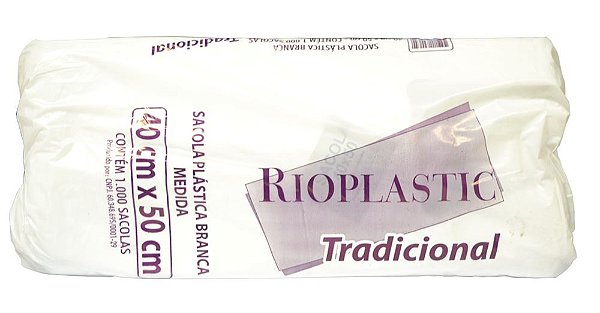 Sacola Plastica Tradicional Branca 40x50 (Milheiro)