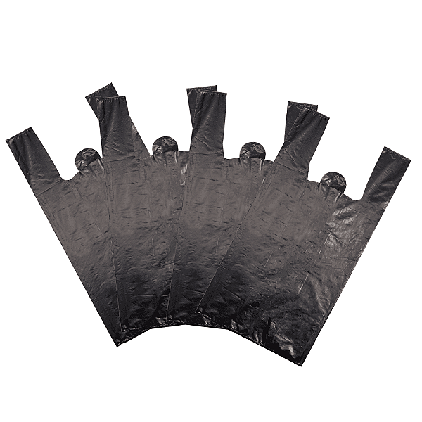 Sacola Plastica Tradicional Preto Varejo 38x48 c/100 Unidades