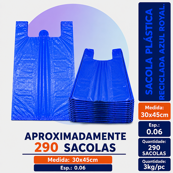 Sacola Plastica Azul Grossa c/3kg