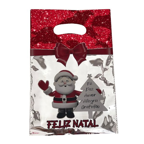 Sacola PEAD Boca de Palhaco Decorada Metal 30x40 c/5 Unidades