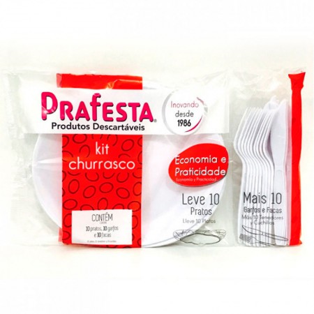 Kit Churrasco Branco (10x10) (6001) PRAFESTA