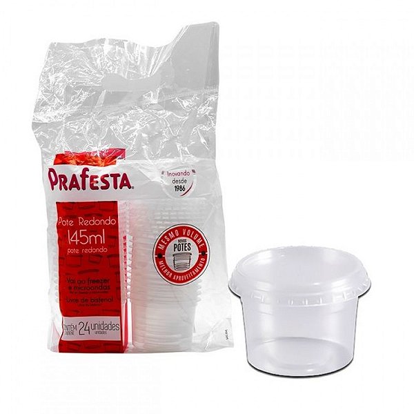 Pote Redondo c/ Sobretampa 145ml c/24 (8416) PRAFESTA